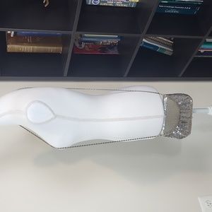 Vintage Silver Metal Mesh Crossbody Tassel Front Long Chain Strap Evening Bag